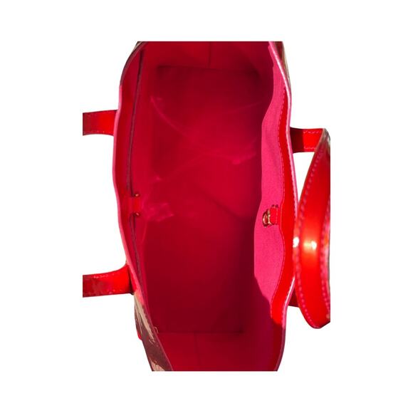 Louis Vuitton Wilshire PM Vernis Rose Pop Patent Tote Red Pink Monogram Bag Box - Picture 11 of 16